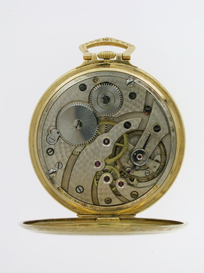 Antique Antique Art Deco 18 Kt Yellow Gold Pocket Watch  Swiss London Import