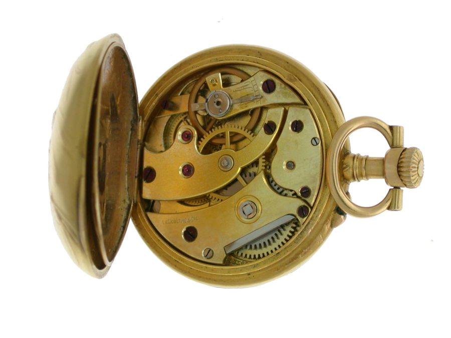 Antique 18 Kt Gold LECOULTRE Art Nouveau FOB Pocket Watch Swiss 1930