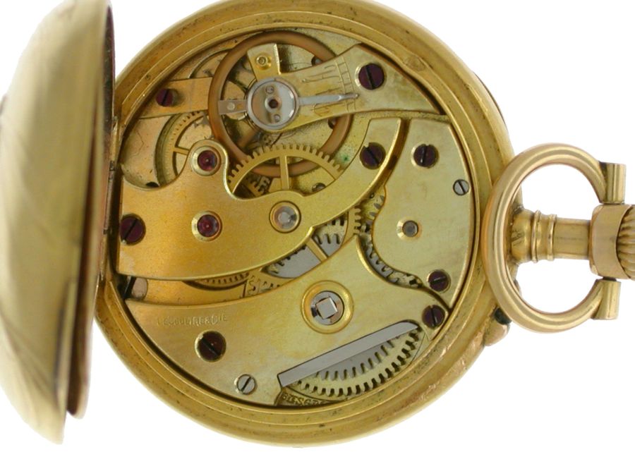 Antique 18 Kt Gold LECOULTRE Art Nouveau FOB Pocket Watch Swiss 1930