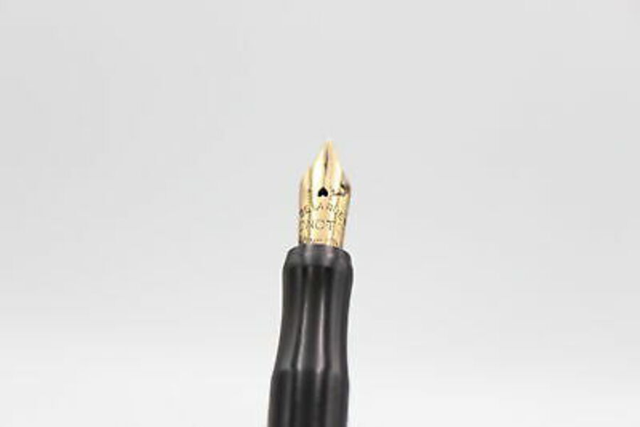 Vintage De La Rue ONOTO Self Filling Brown FOUNTAIN PEN w/ 14ct