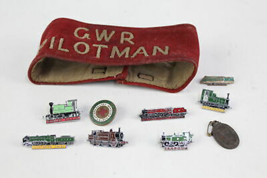 10 x Assorted Vintage RAIL / RAILWAY Badges, Fob & Armband Inc Enamel, G.W.R Etc