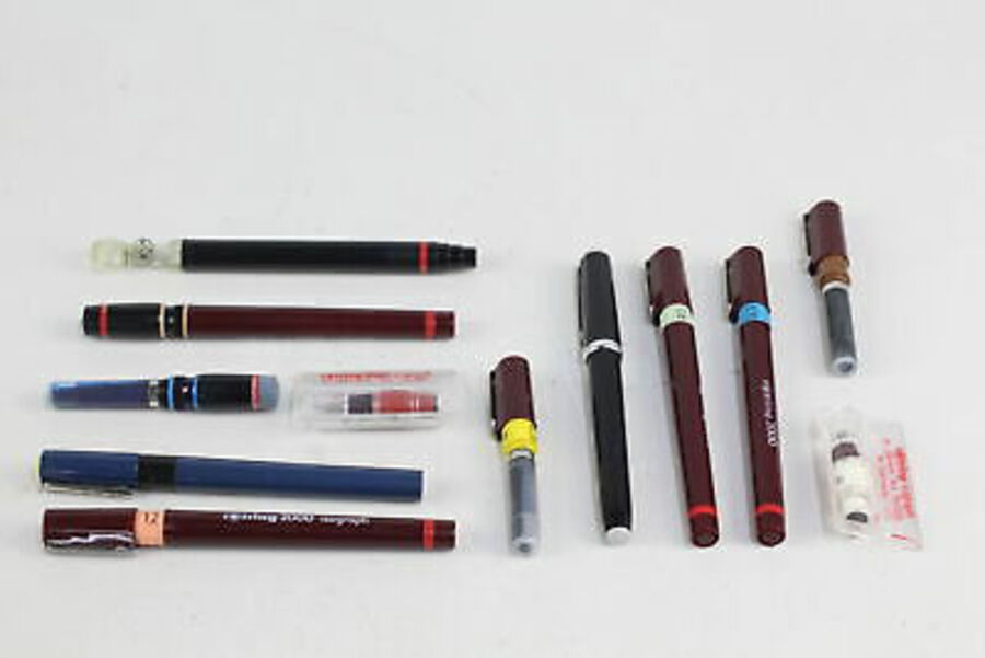 12 x Assorted Technical DRAWING Pens & Nibs Inc Rotring Etc