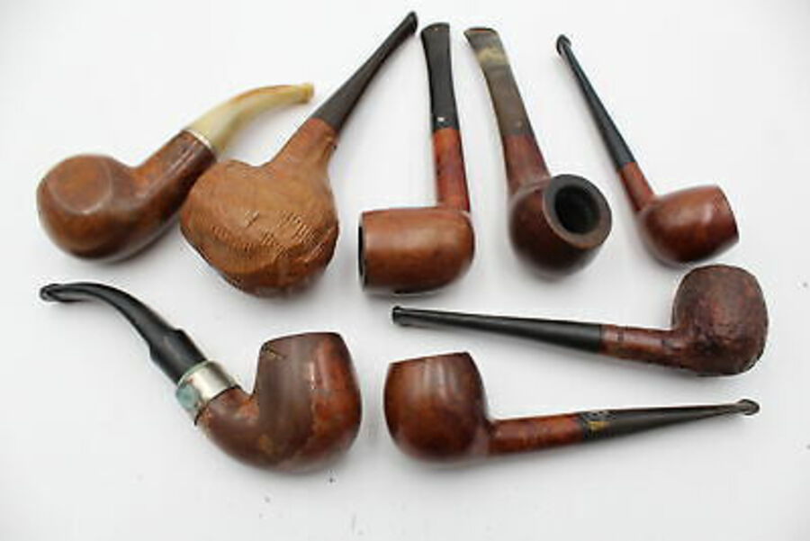8 x Vintage Estate Smoking Pipes Inc. Twin Bore, Duncan, Masta, Lourdes, Etc