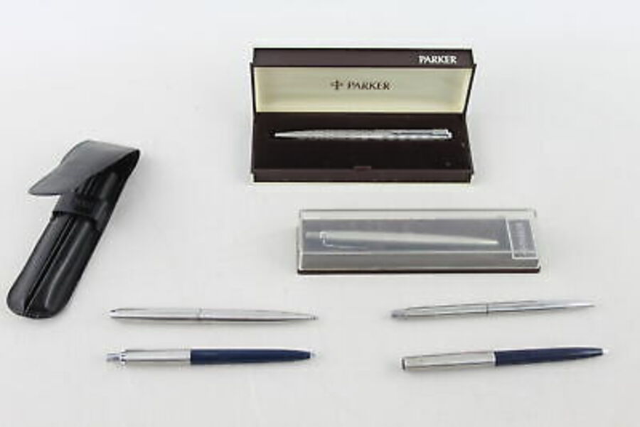7 x Assorted PARKER Ballpoint Pens / Biros Inc Vintage, Jotter, Boxed Etc