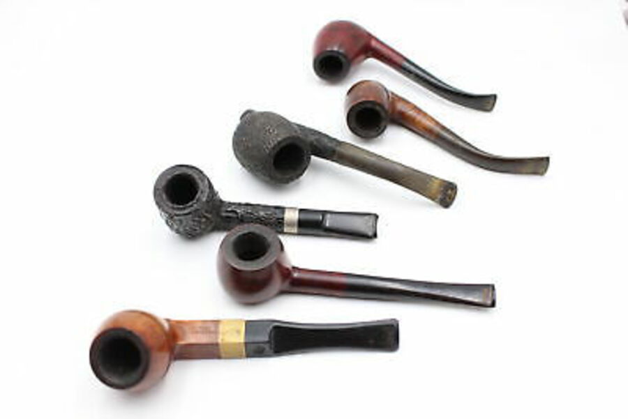 Antique 6 x Assorted Vintage Estate Smoking Pipes Inc. Barling TVF 907 ...