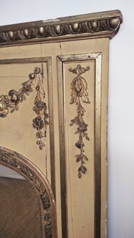 Antique French 19th Century Trumeau Fireplace Mirror