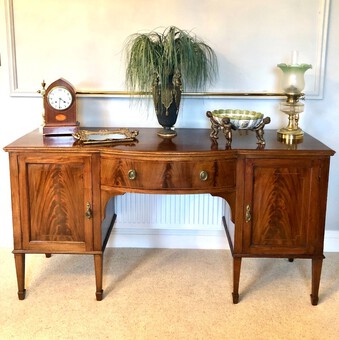 Antique Antique Edwardian Mahogany Inlaid Sideboard by Hamptons, Pall Mall, London