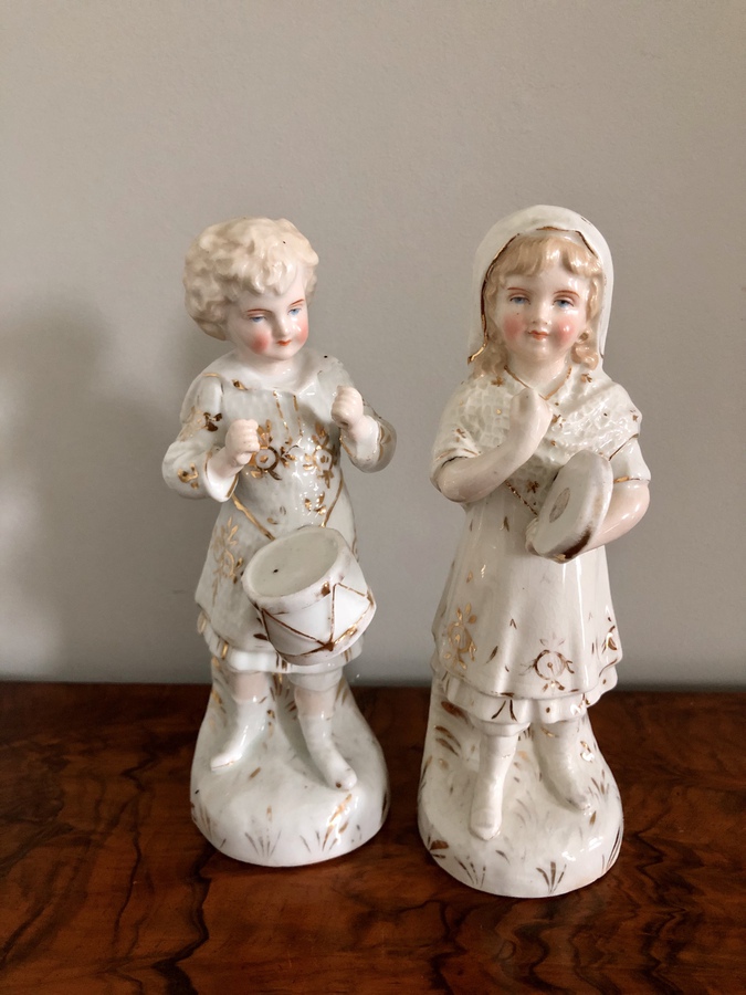 Antique Set of 24 Antique Continental Porcelain Figurines 