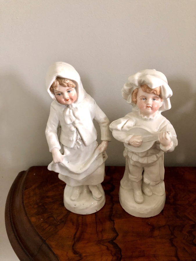 Antique Set of 24 Antique Continental Porcelain Figurines 