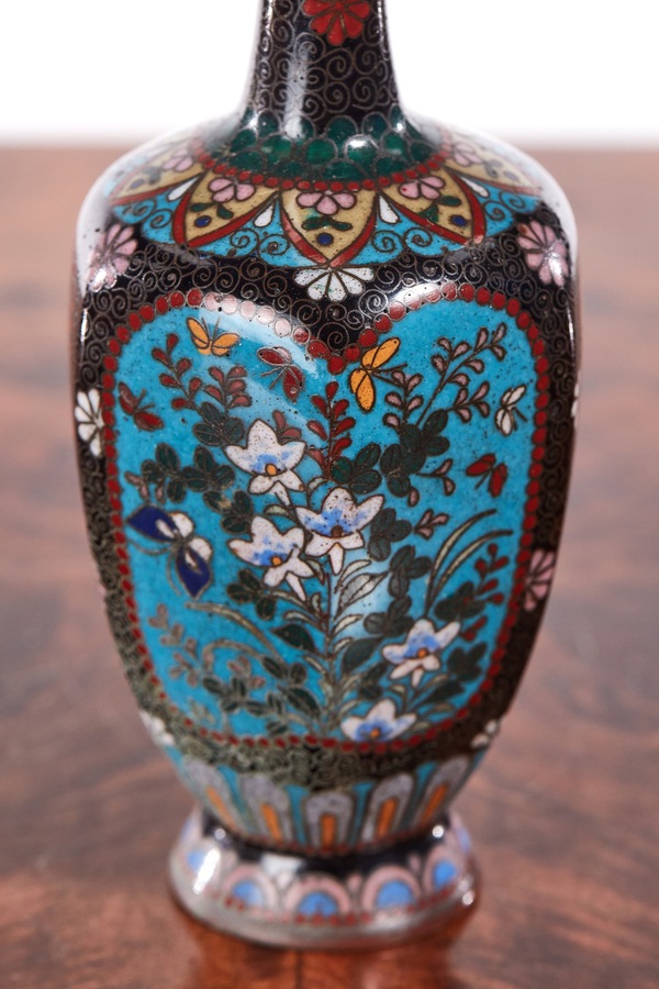 Antique  Unusual Antique Miniature Japanese Cloisonne Vase 