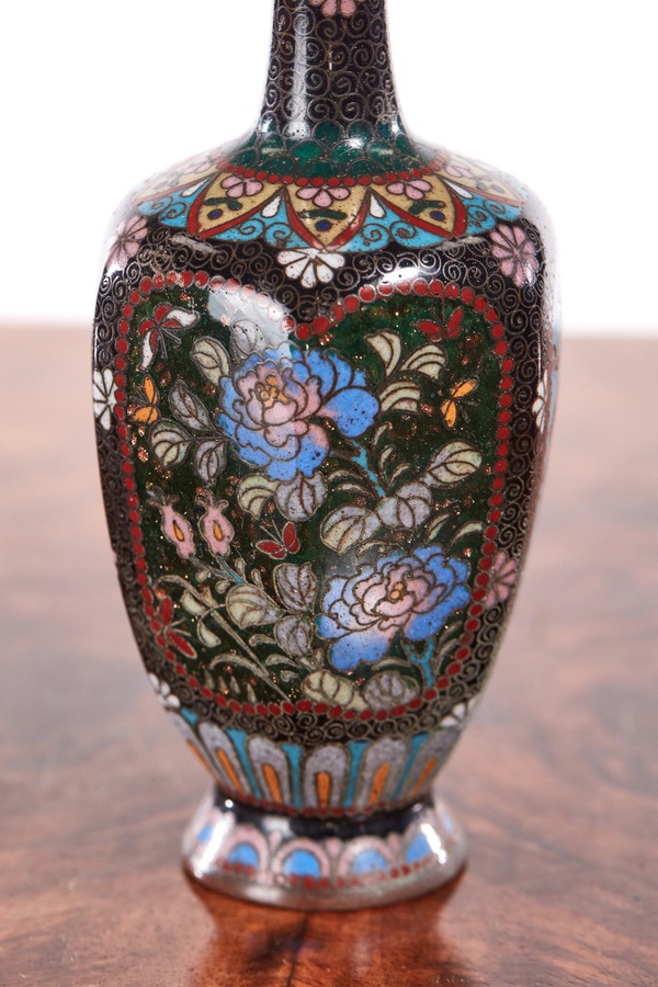 Antique  Unusual Antique Miniature Japanese Cloisonne Vase 
