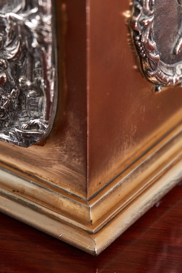 Antique  Fine Antique Victorian Brass & Silver Plated Tea Caddy 