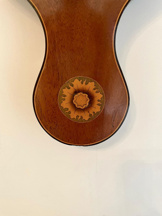 Antique Antique Georgian Inlaid Mahogany Banjo Barometer 