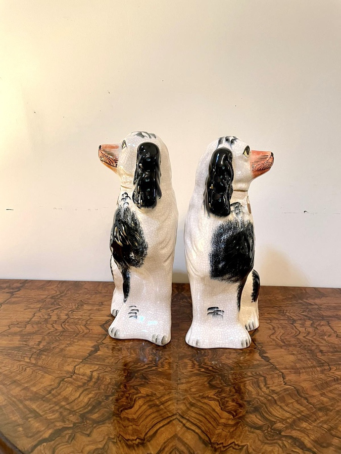 Antique  Pair of Antique Victorian Staffordshire Dogs
