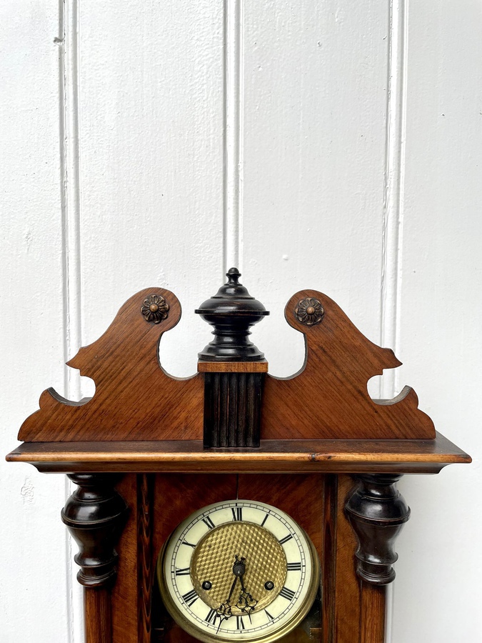 Antique  Antique Victorian Walnut Vienna Wall Clock