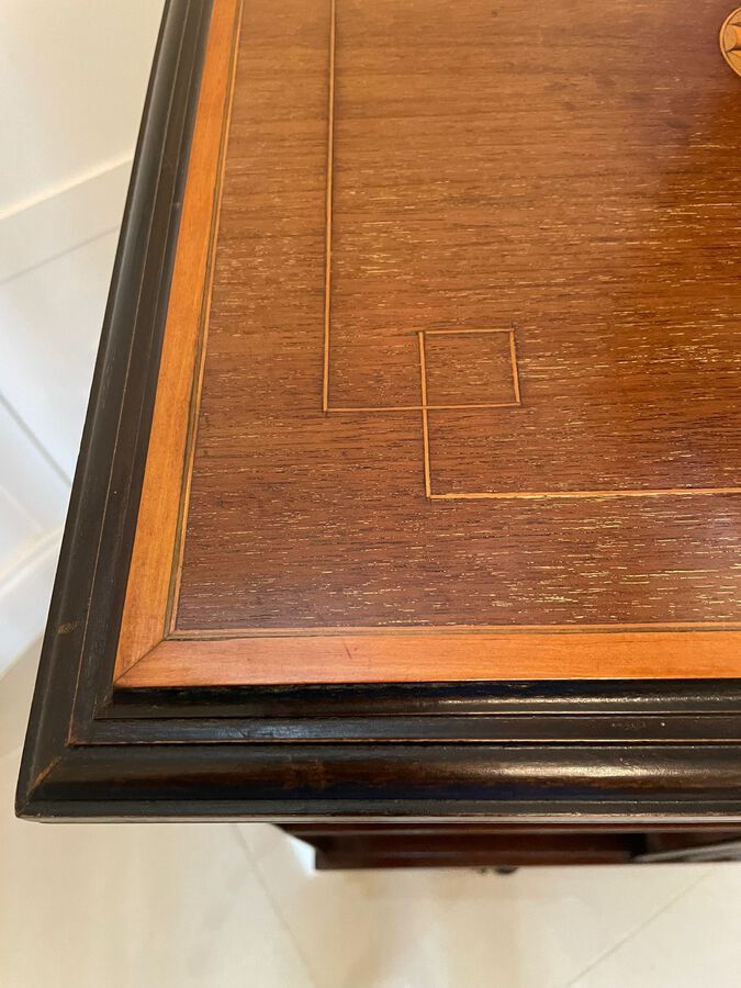 Antique Antique Edwardian Mahogany Inlaid Revolving Bookcase 