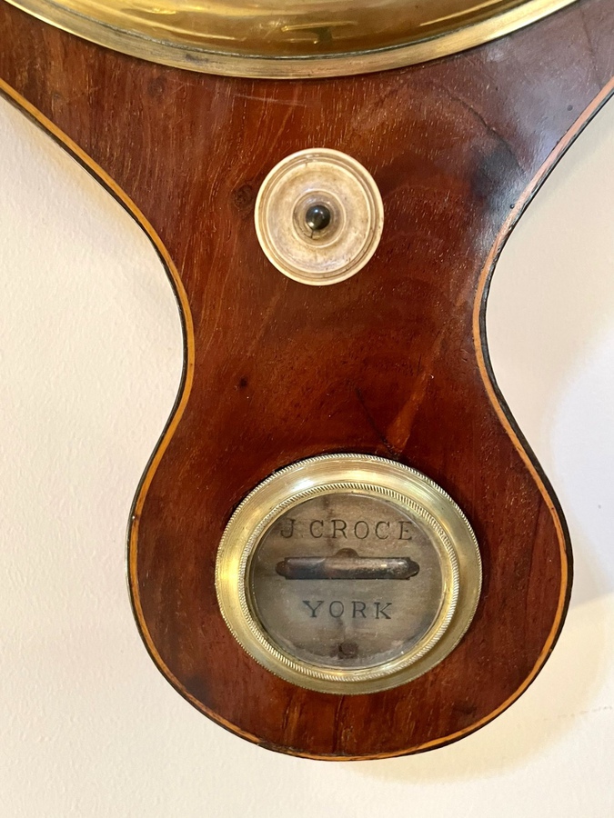 Antique   George III Antique Mahogany Banjo Barometer 
