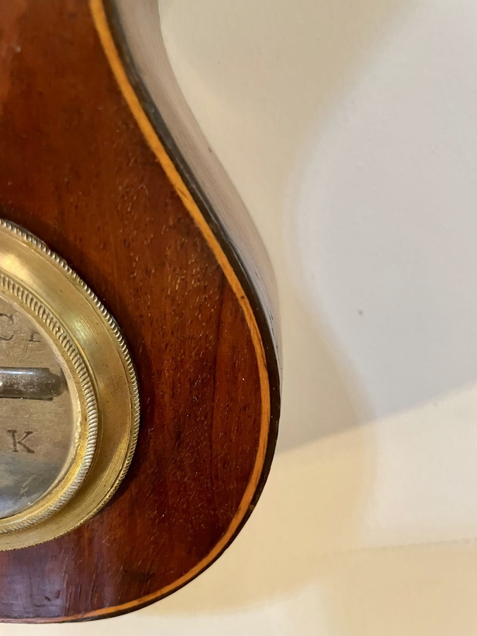 Antique   George III Antique Mahogany Banjo Barometer 