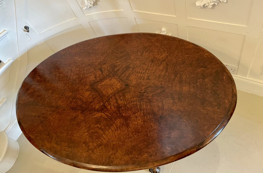 Antique Quality Antique Victorian Burr Walnut Oval Coffee Table 