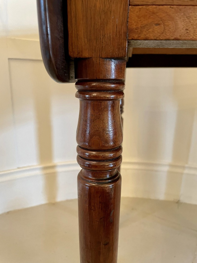 Antique  Small Antique Victorian Quality Mahogany Table with Two Drop Leaves