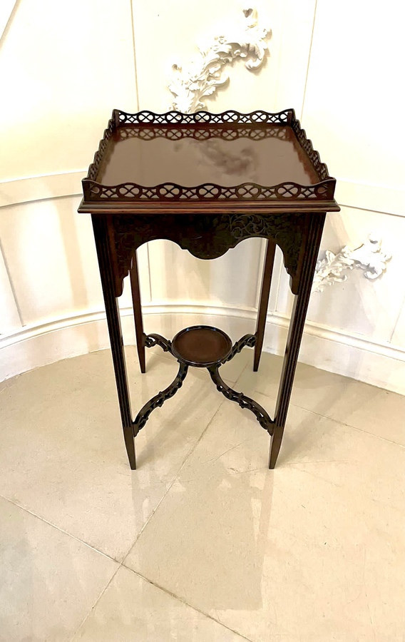 Antique  Quality Antique Victorian Carved Mahogany Lamp Table 