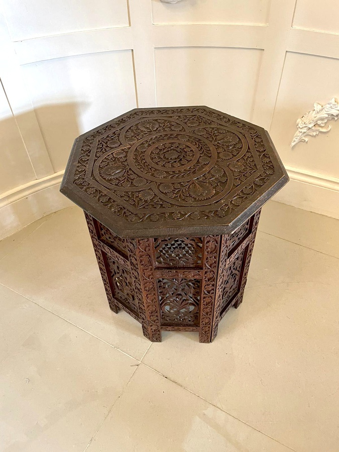Antique  Quality Antique Edwardian Carved Hexagon Shaped Coffee Table 