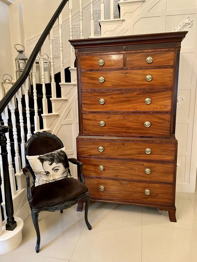 Antique George IIIl Quality Mahogany Chest on Chest 179C