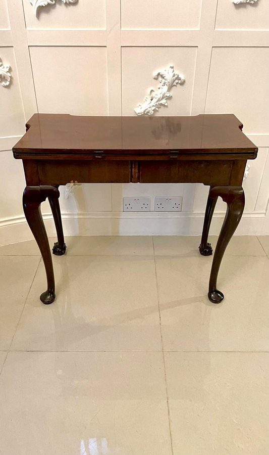 Antique  Antique George III 18th Century Chippendale Quality Carved Mahogany Card Table 182c