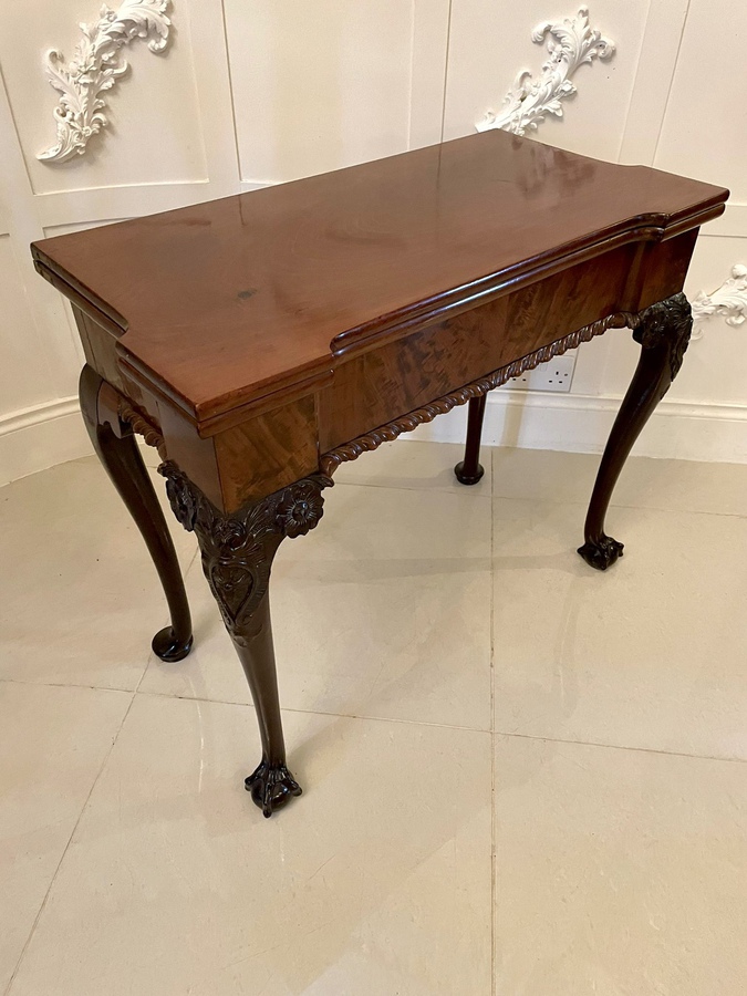 Antique  Antique George III 18th Century Chippendale Quality Carved Mahogany Card Table 182c