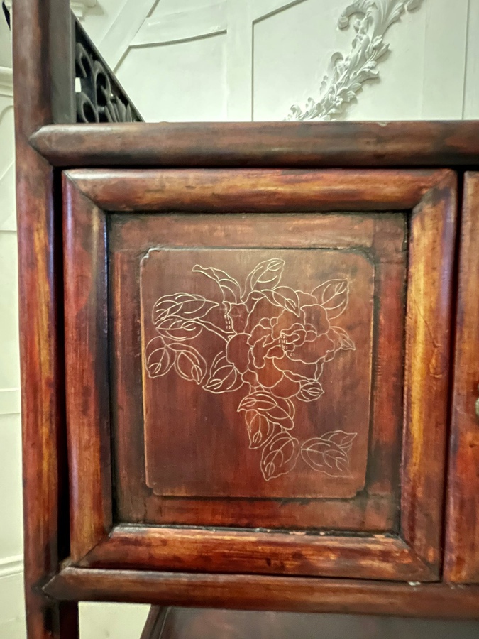 Antique  Antique Chinese Hardwood Display Cabinet 186C