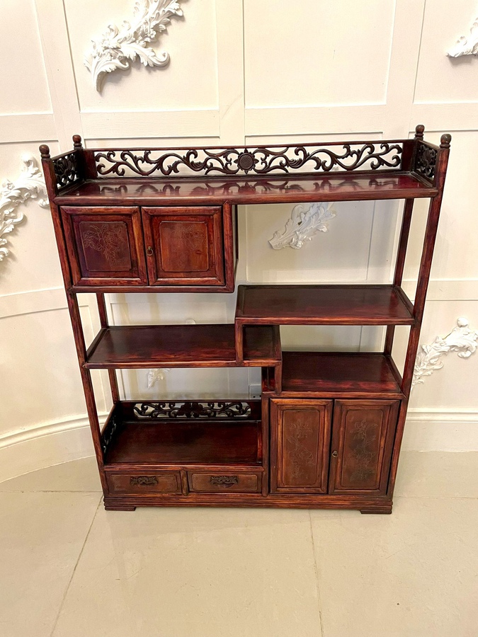 Antique  Antique Chinese Hardwood Display Cabinet 186C
