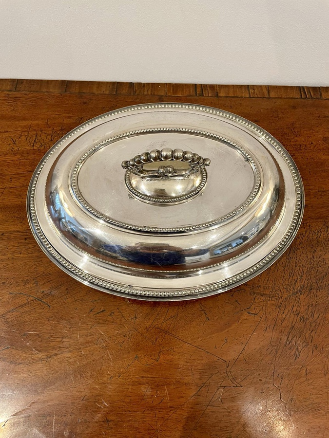 Antique Antique Edwardian Silver Plated Entrée Dish ref: 378C