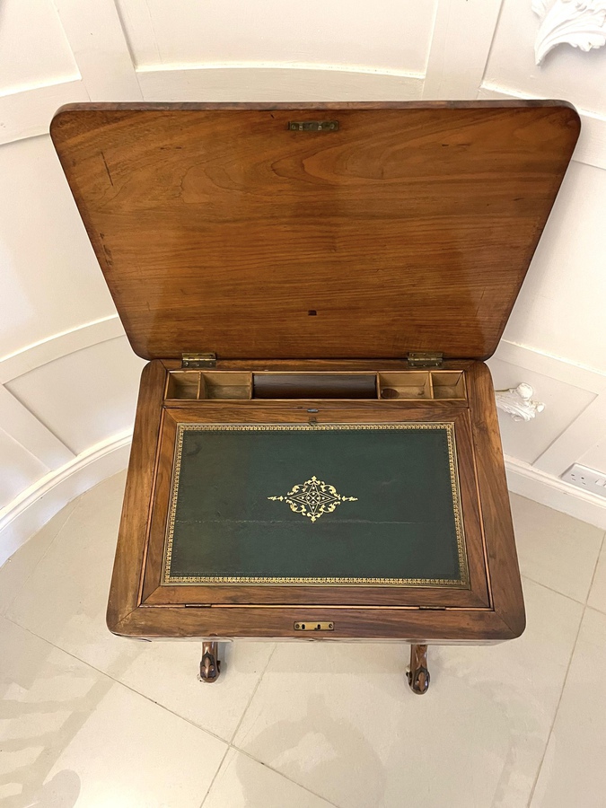 Antique Unusual Antique Victorian Quality Burr Walnut Inlaid Games Table  ref: 373C