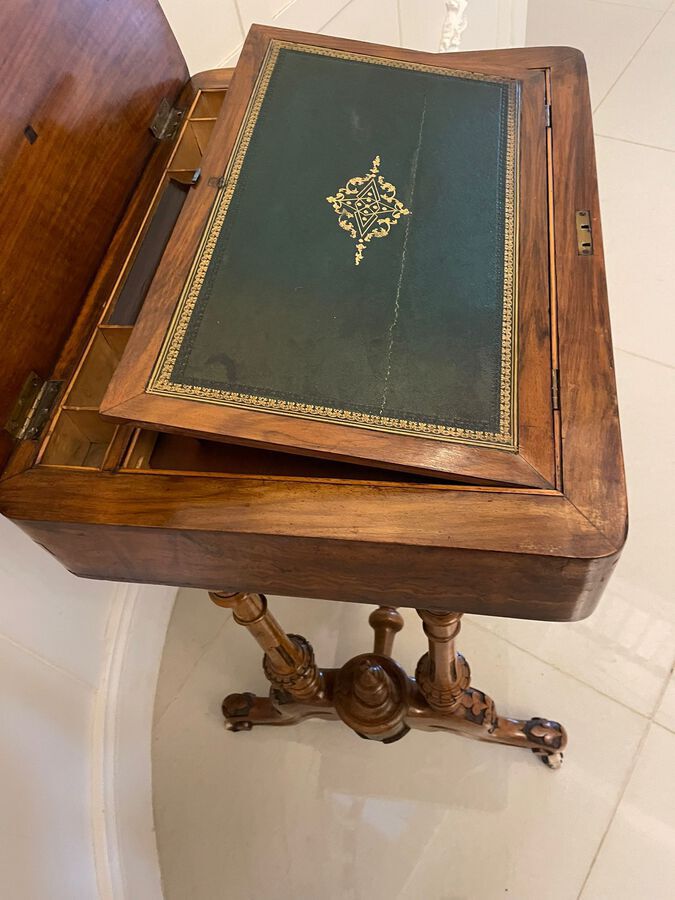 Antique Unusual Antique Victorian Quality Burr Walnut Inlaid Games Table  ref: 373C