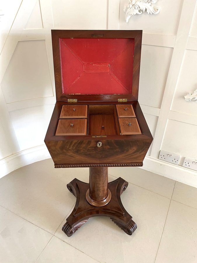 Antique Antique William IV Quality Figured Mahogany Work Box ref: 361C