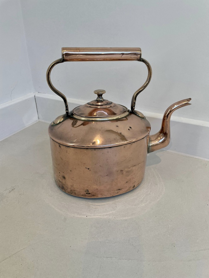 Antique  Antique George III Quality Oval Copper Kettle ref:346C