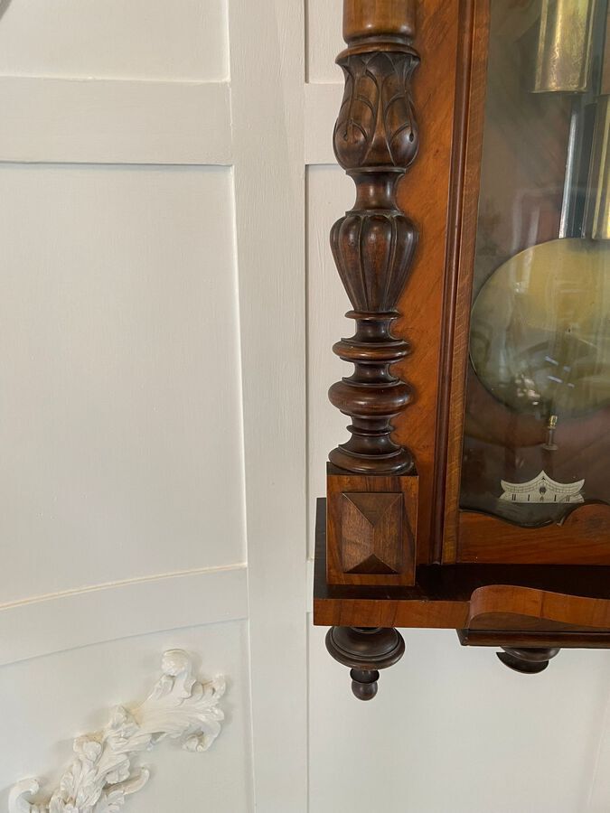 Antique Antique Victorian Quality Carved Walnut Vienna Wall Clock by Gustav Becker ref: 393C