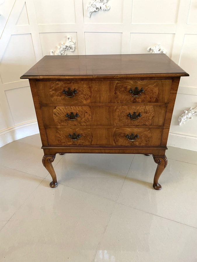 Antique Quality Burr Walnut Chest on Stand ref: 1176