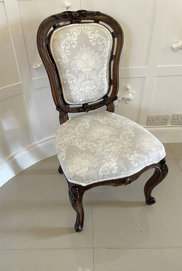 Antique Quality Antique Victorian Walnut Carved Side Chair ref: 1232