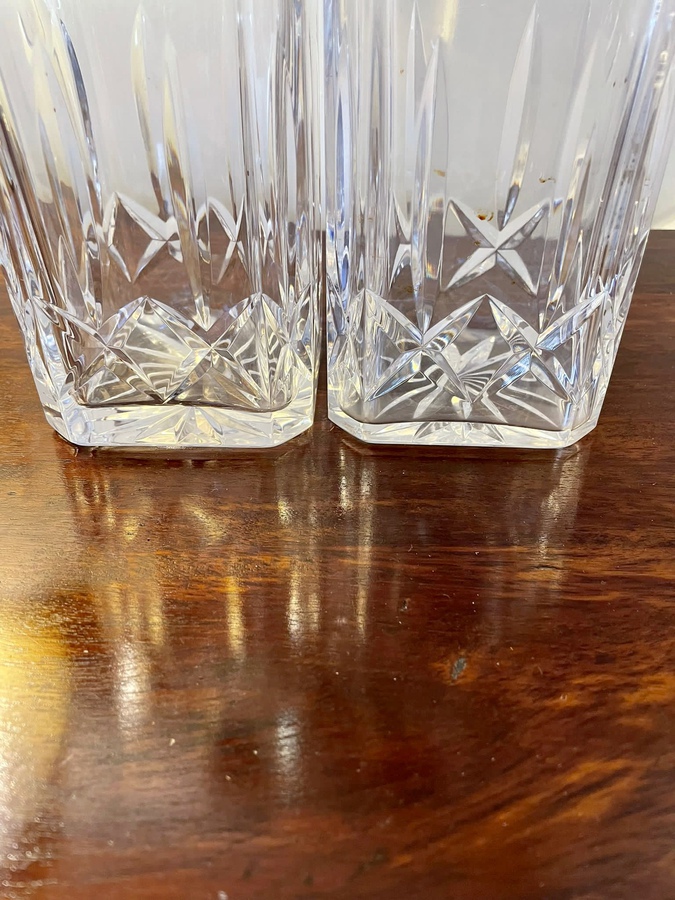 Antique Pair of Antique Edwardian Quality Cut Glass Decanters ref: 1234