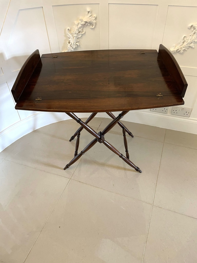 Antique Fantastic Quality Antique Victorian Rosewood Butler’s Tray on Stand ref: 057A