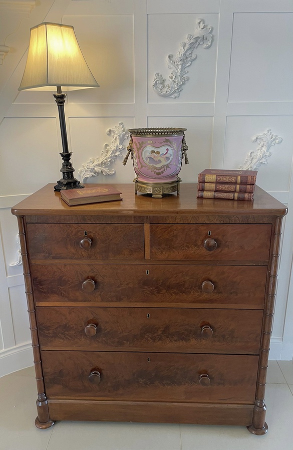Antique Unusual Antique Victorian Quality Walnut Chest of Drawers ref: 1244