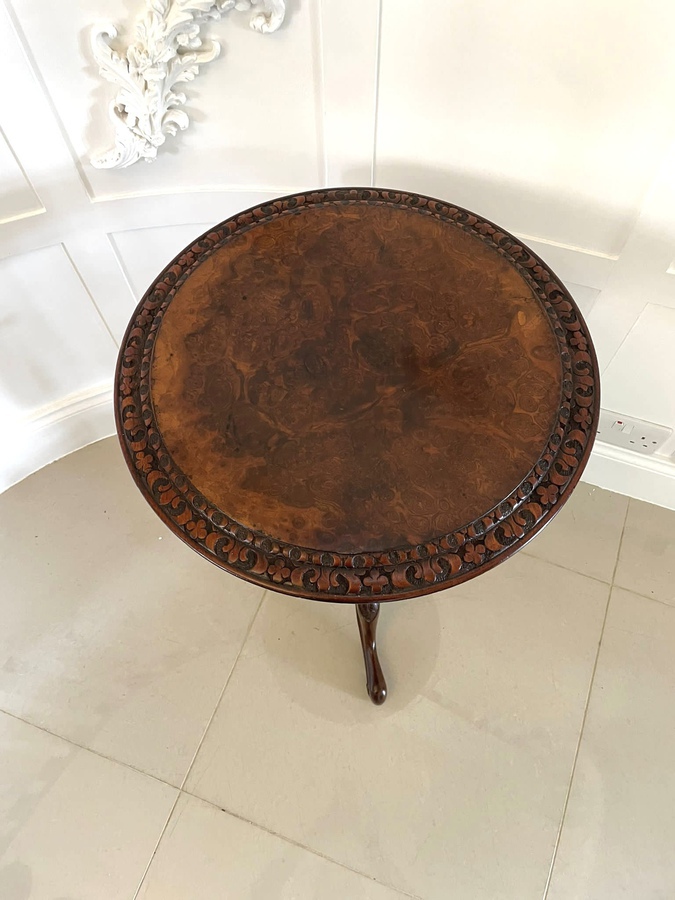 Antique Antique Victorian Quality Circular Burr Walnut Lamp Table ref: 1246