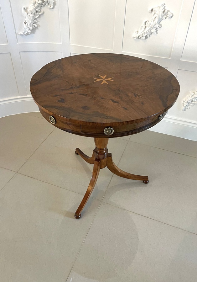 Rare Antique Victorian Quality Olive Wood Circular Drum Table ref: 053A