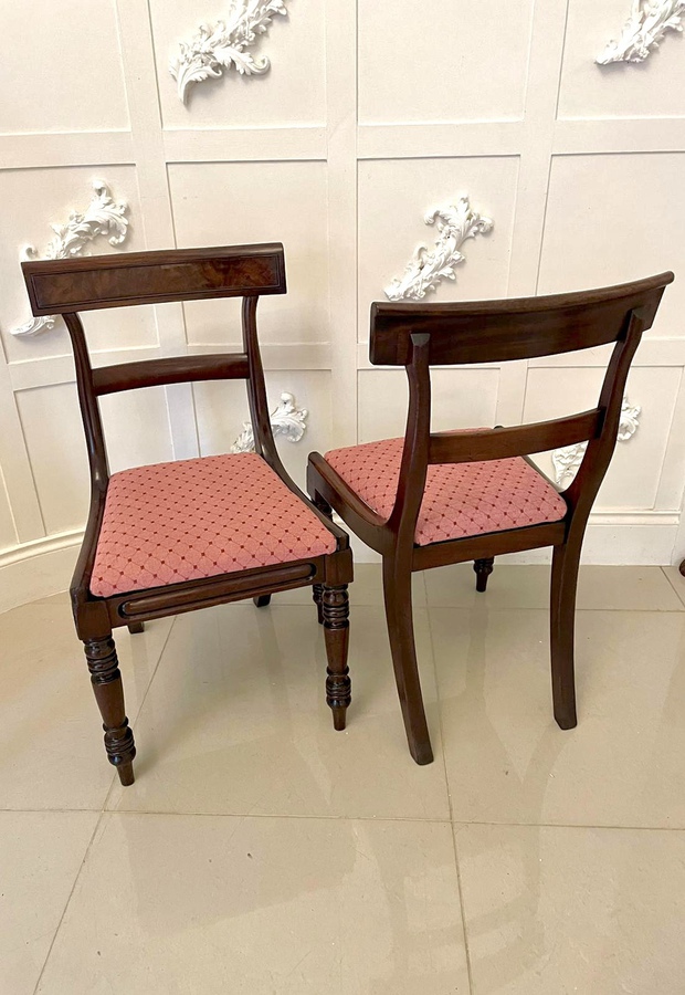 Antique Set of Four Antique William IV Quality Mahogany Dining Chairs ref: 044A
