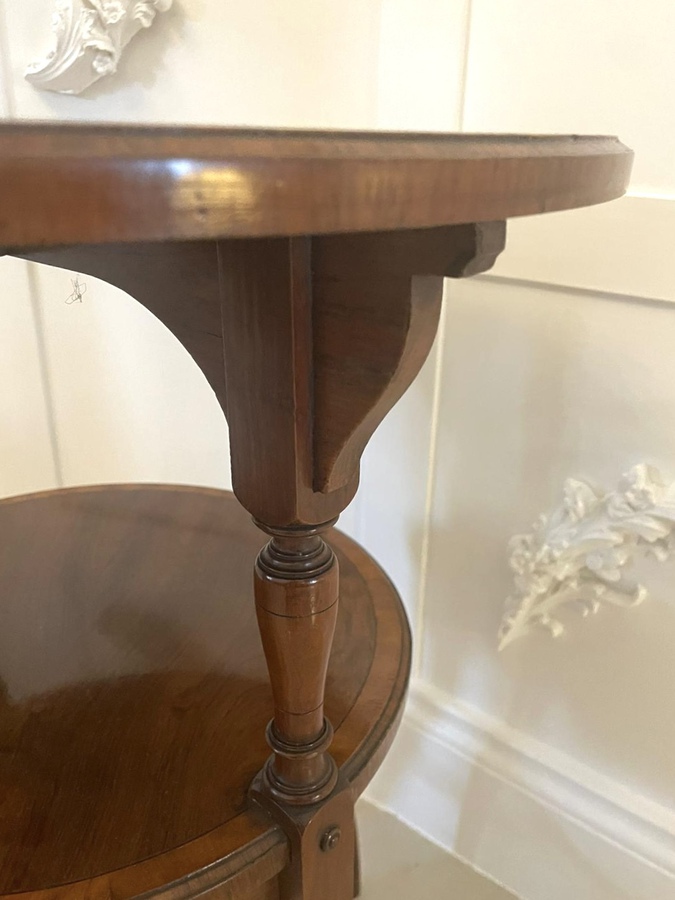 Antique Antique Edwardian Quality Rosewood Inlaid Circular Lamp Table ref: 1257