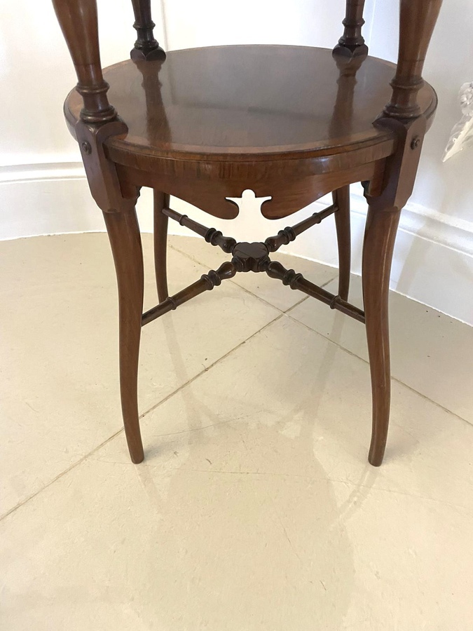 Antique Antique Edwardian Quality Rosewood Inlaid Circular Lamp Table ref: 1257