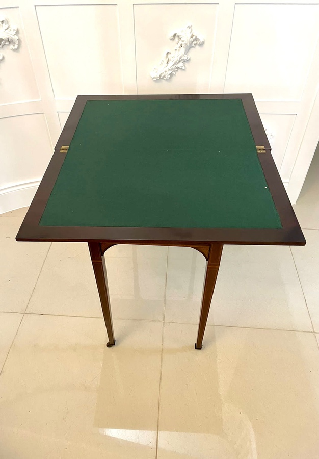 Antique  Antique Edwardian Quality Mahogany Inlaid Games Table ref: 1264