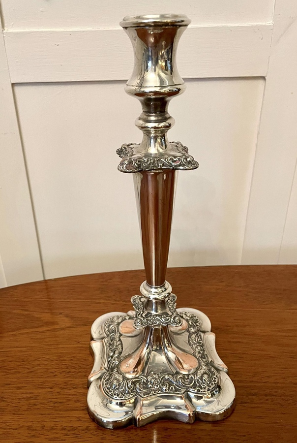 Antique Large Pair of Quality Antique Victorian Sheffield Plated Ornate Candlesticks REF: 195C  