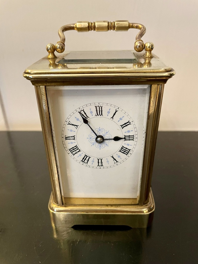 Antique Antique Victorian French Eight Day Brass Carriage Clock REF:196C